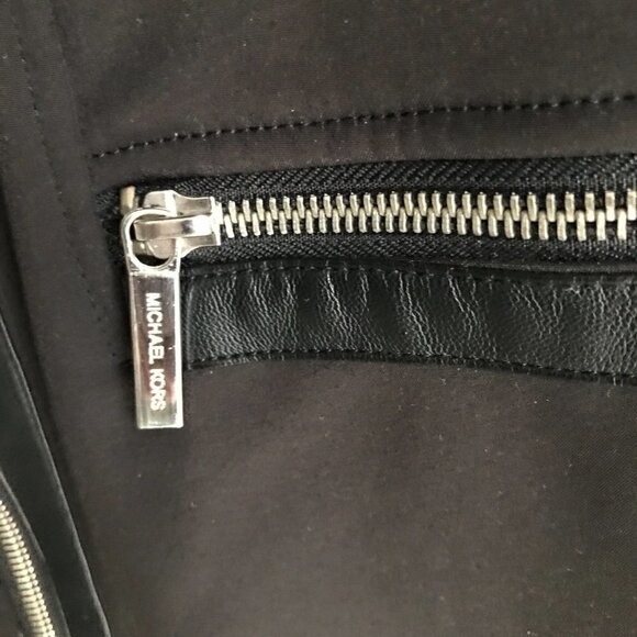 Michael Kors Black Anorak Jacket Coat Hooded Zip Closure Size XL - Picture 8 of 9